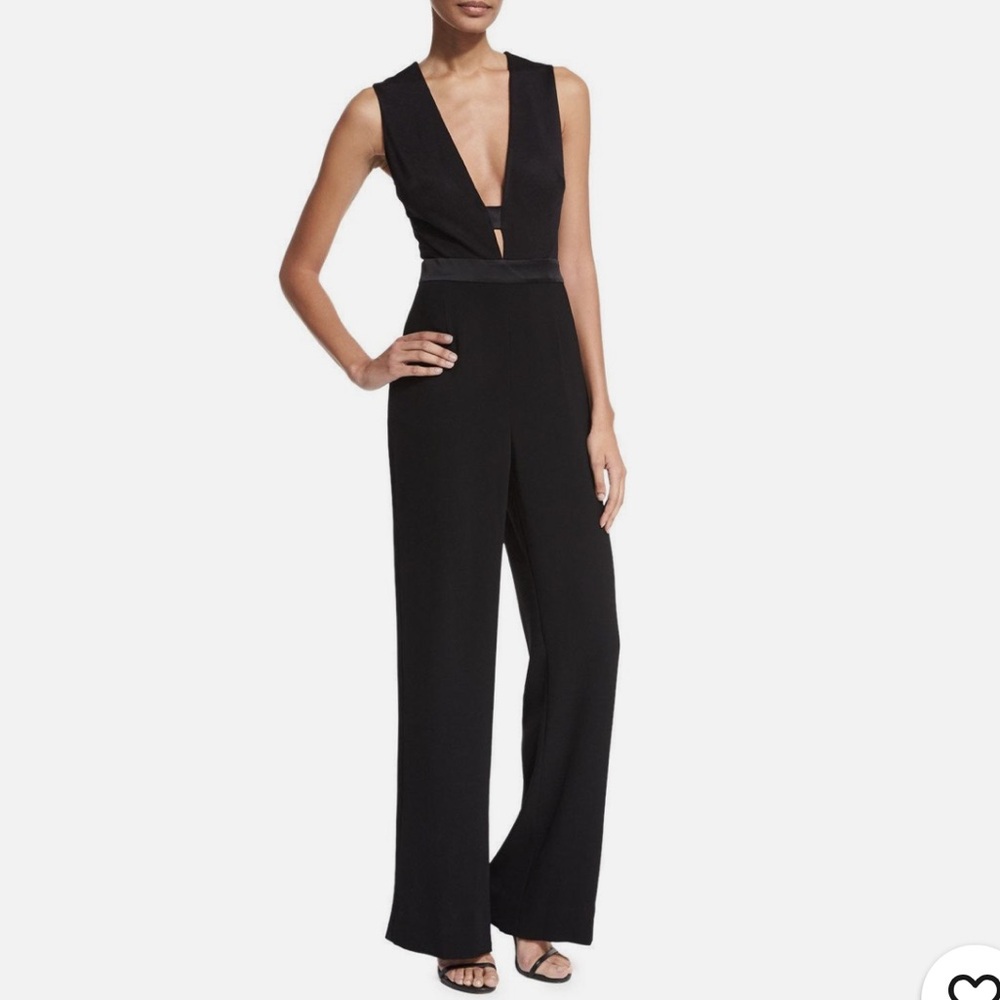 NWT Diane Von Furstenberg Black V-Neck Jumpsuit